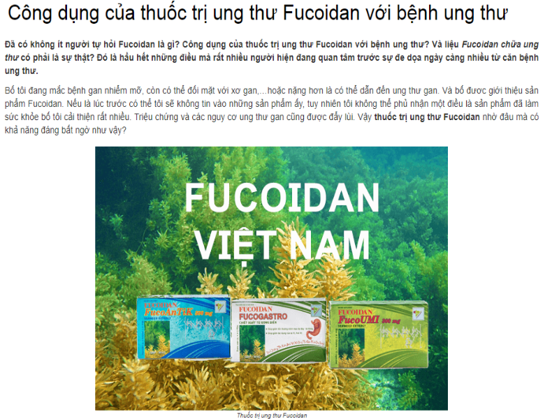 Thực hư công dụng 'thần dược' fucoidan trị ung thư